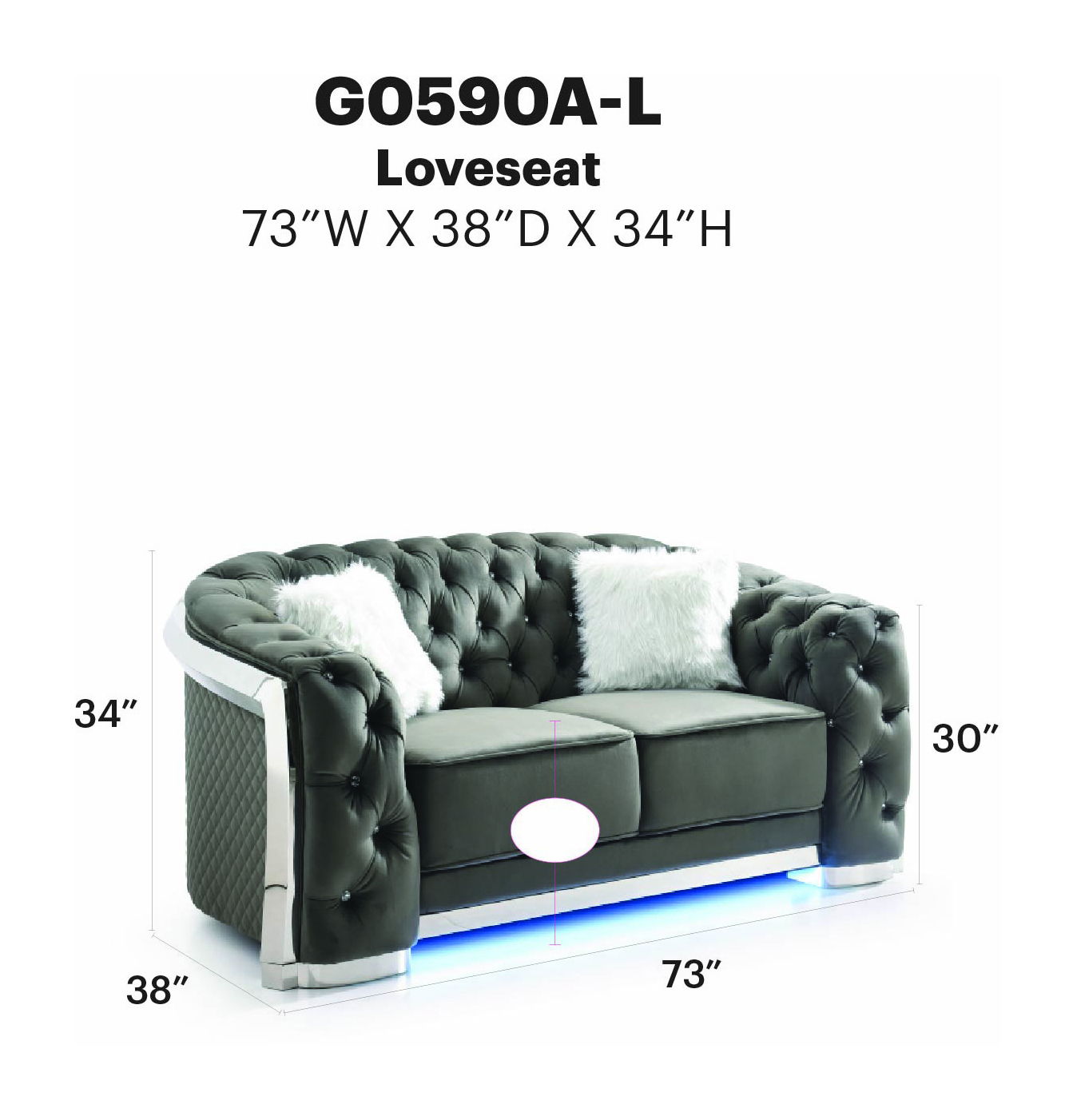 Glory Furniture - Sapphire - Loveseat