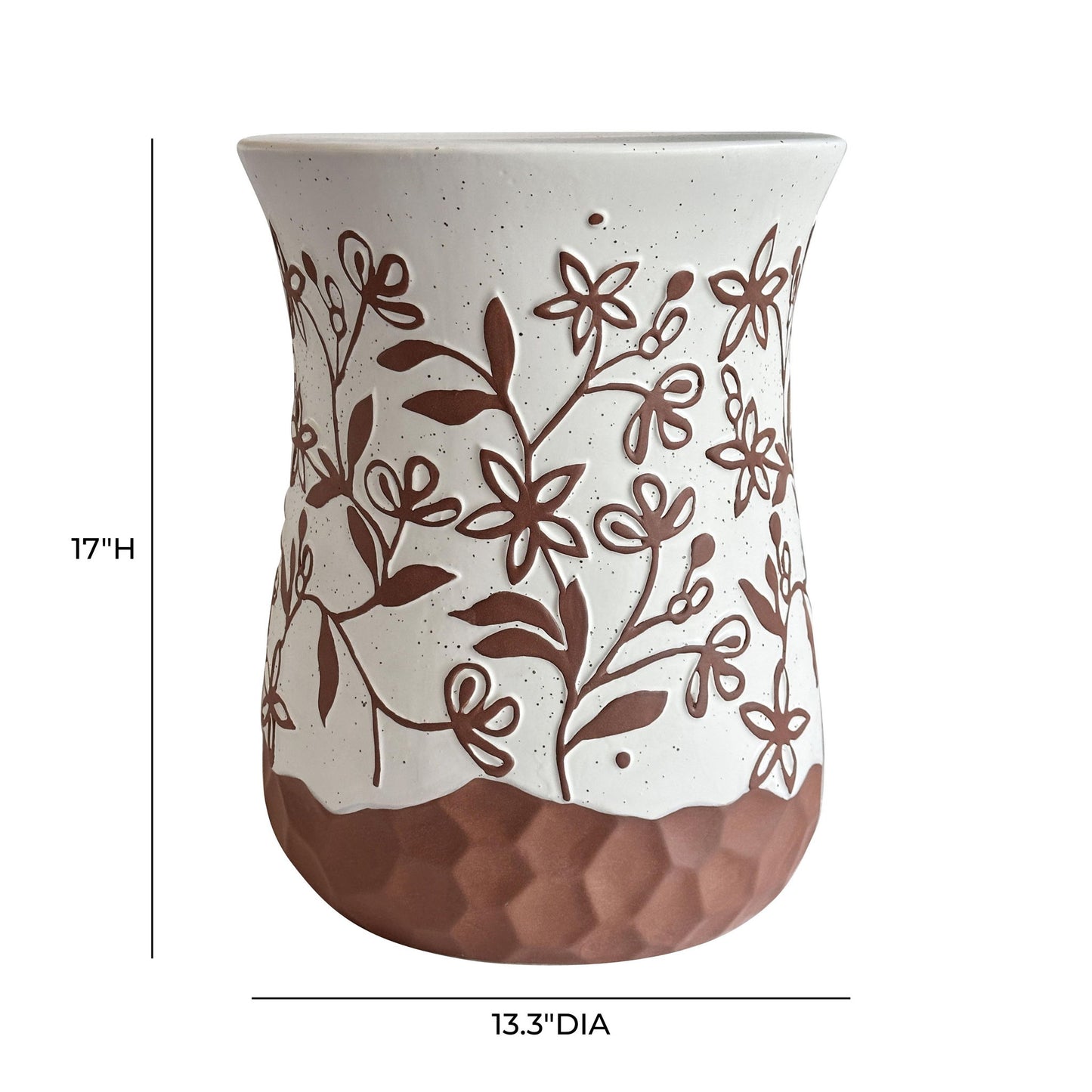 Ceramic Indoor / Outdoor Table - Carved Terracotta