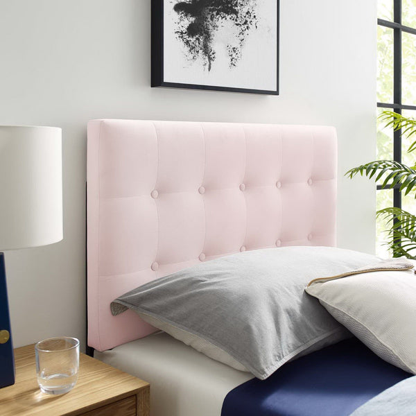 Emily Biscuit Tufted Performance Velvet Headboard - Twin, Pink