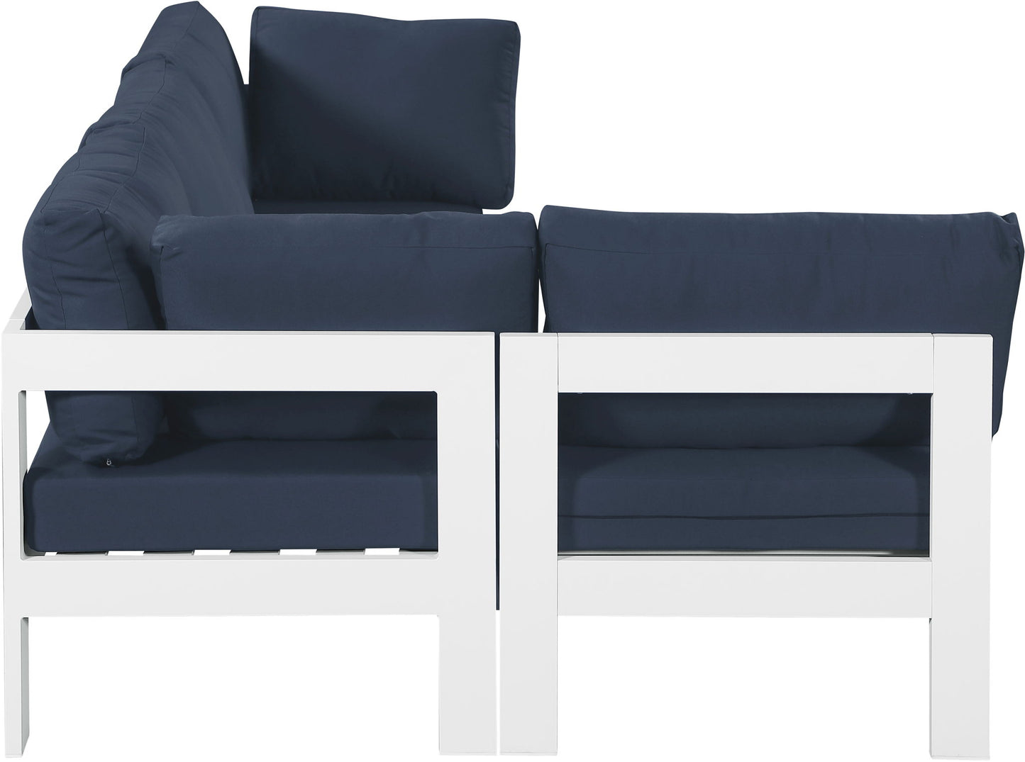 Nizuc - Outdoor Patio 4 Piece Modular Sectional With White Frame