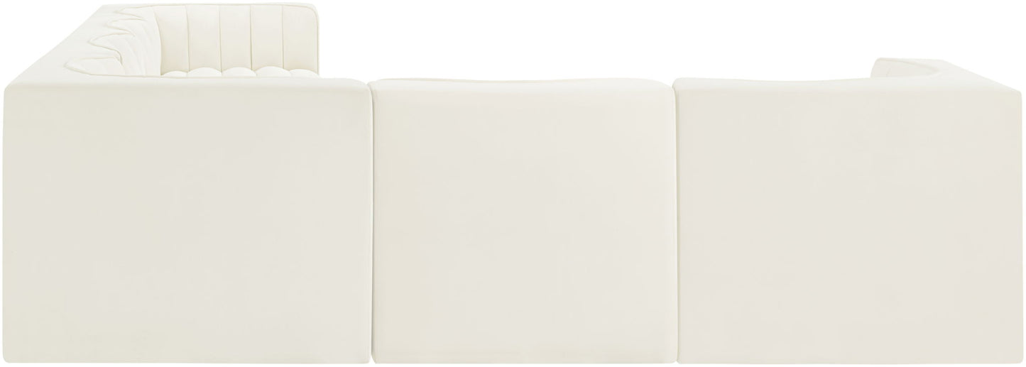 Rummi - Velvet Performance Fabric Upholstered 6 Piece Modular Sectional