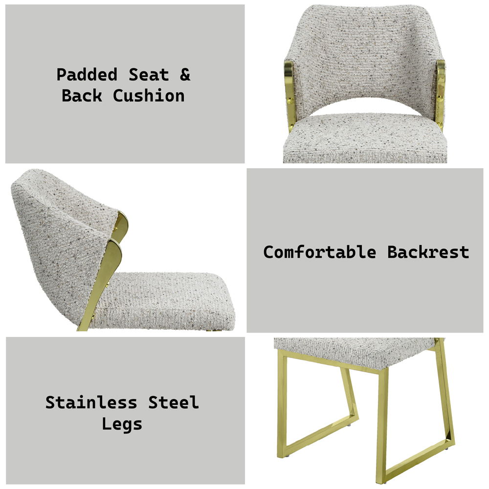 Galdesa - Side Chair (Set of 2) - Teddy Sherpa & Mirrored Gold