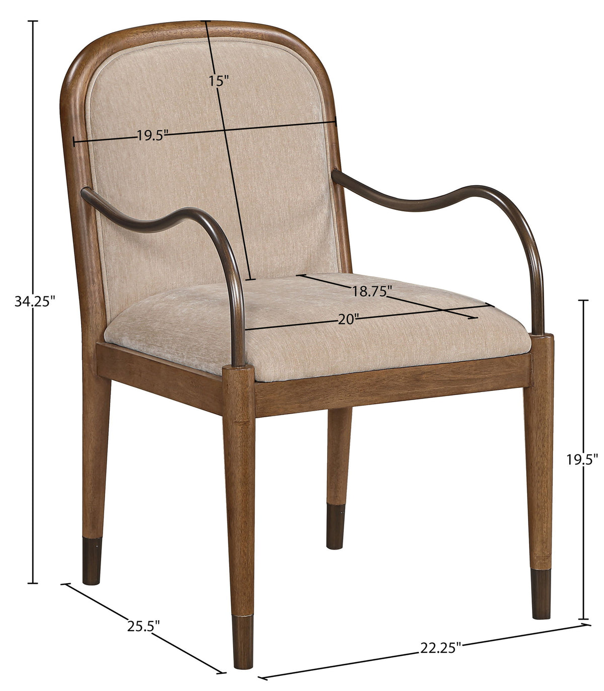 Cambria - Fabric Upholstered Dining Arm Chair