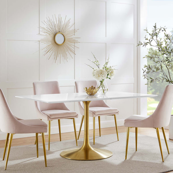 Lippa Rectangle Wood Dining Table - 60", Gold White