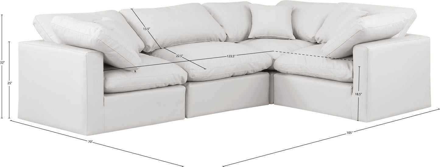 Indulge - Faux Leather 4 Piece Modular Corner Sectional