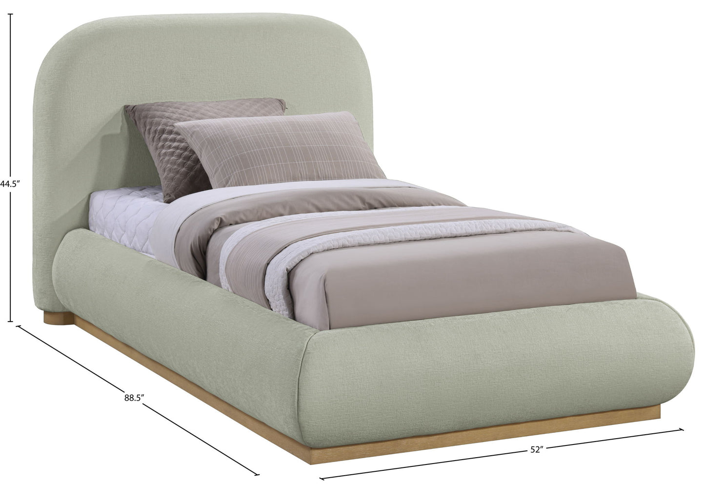 Vaughn - Chenille Bed With Natural Base