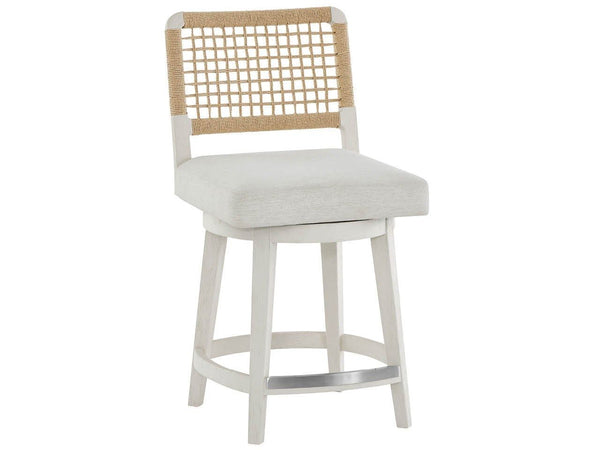 Oasis - Shoreline Swivel Counter Stool - White / Light Brown