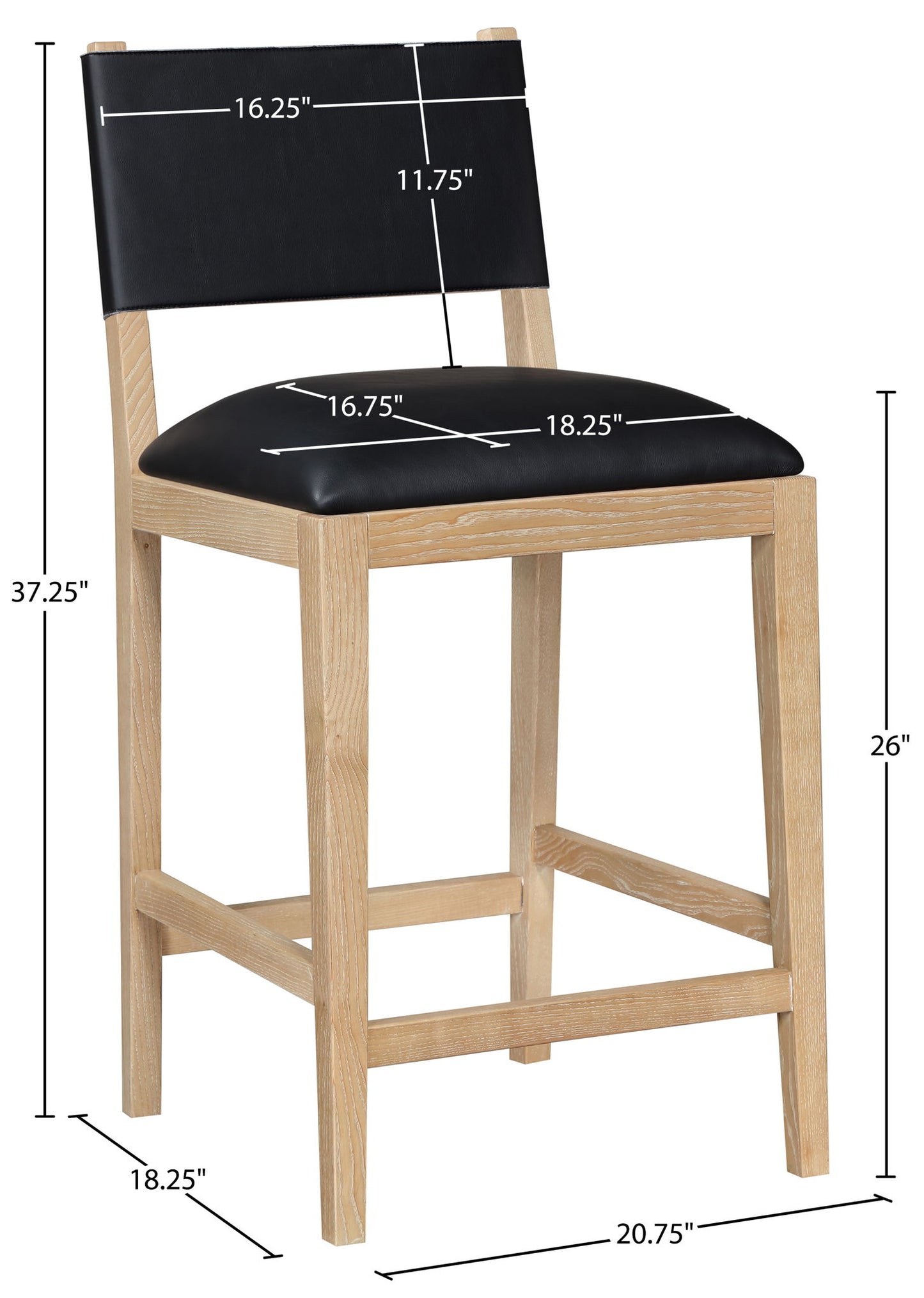 Avon - Vegan Leather Counter Stool