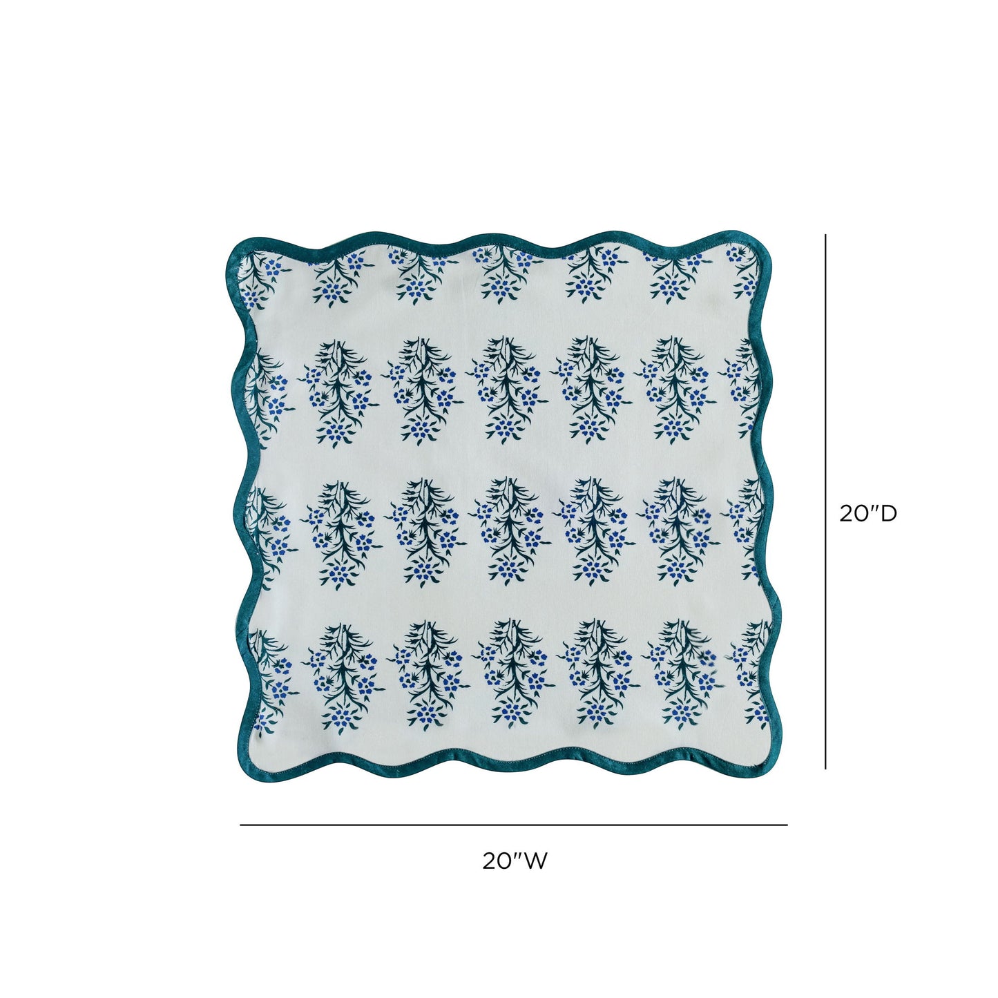 Crissy - Cotton Canvas Printed Napkins (Set of 4) - Blue Cornflower