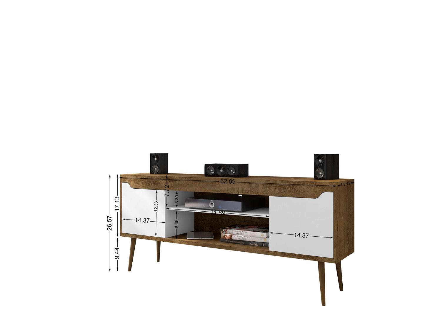 Manhattan Bradley - TV Stand With Rustic Brown Base