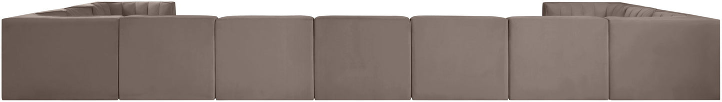 Rummi - Velvet Performance Fabric Upholstered 11 Piece Modular Sectional