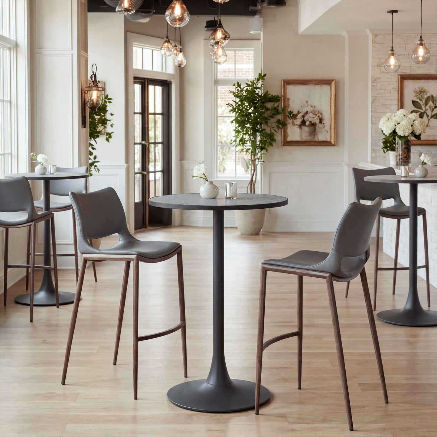 Ace - Bar Chair With Walnut Legs (Set of 2)