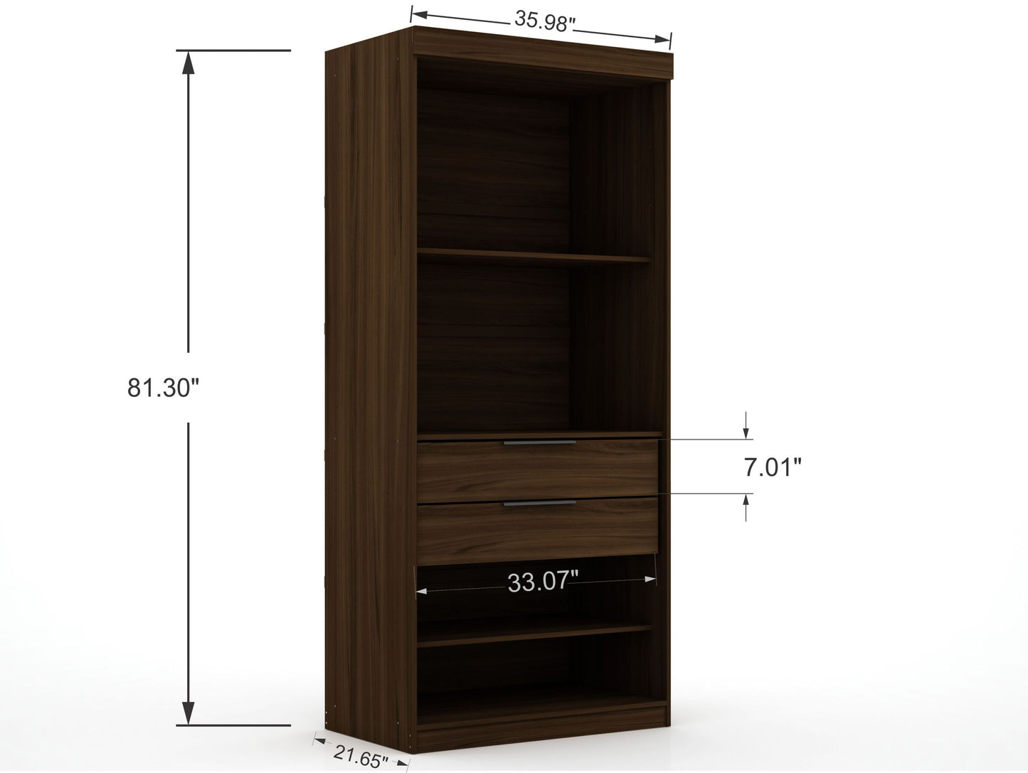 Manhattan Mulberry - Wardrobe Closet With Open Space