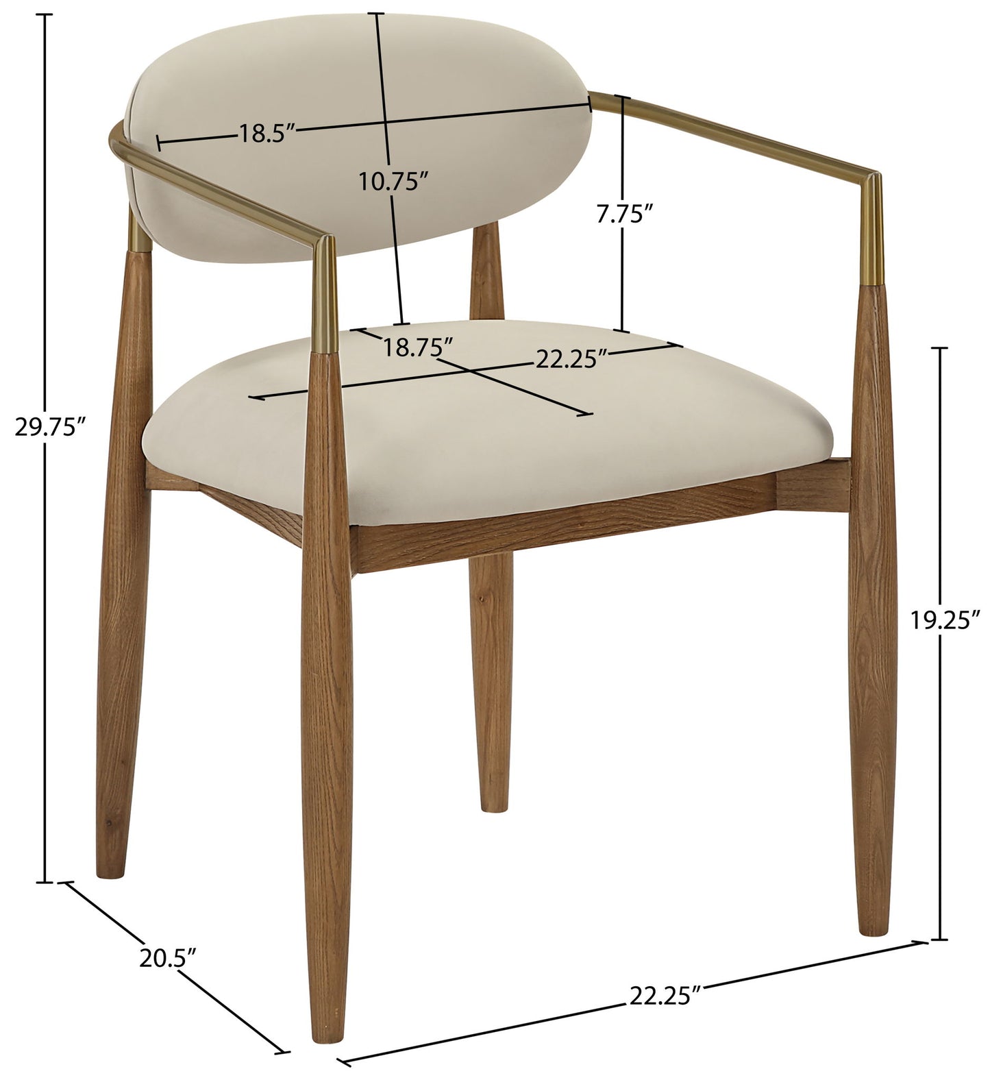 Riccio - Dining Arm Chair (Set of 2) - Walnut Frame