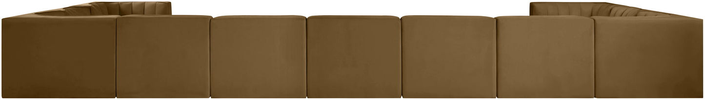 Rummi - Velvet Performance Fabric Upholstered 11 Piece Modular Sectional