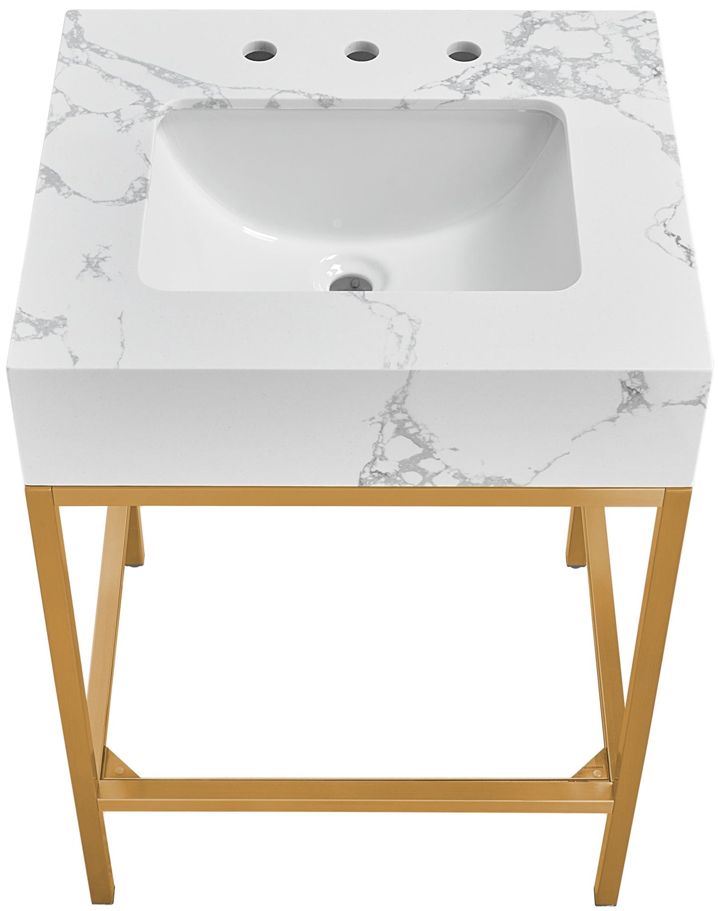 Marmo - Engineered Marble Bathroom Vanity With Gold Base