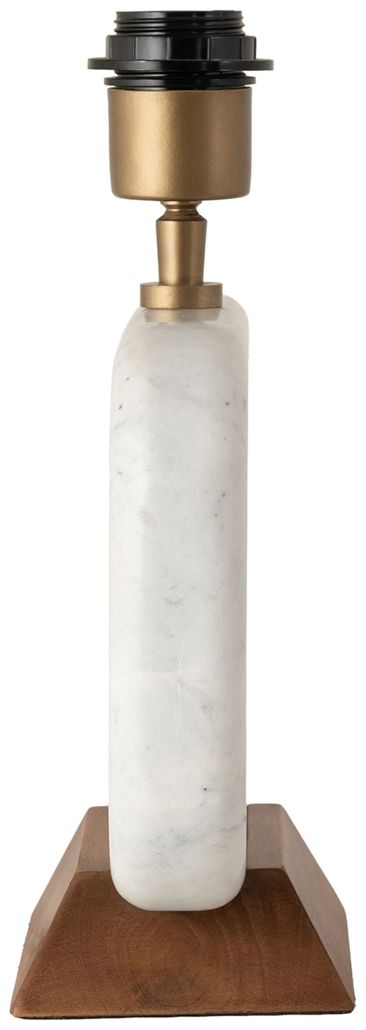 Solis - 14" Genuine Marble And Mango Wood Base With Linen Textured Fabric Shade Table Lamp