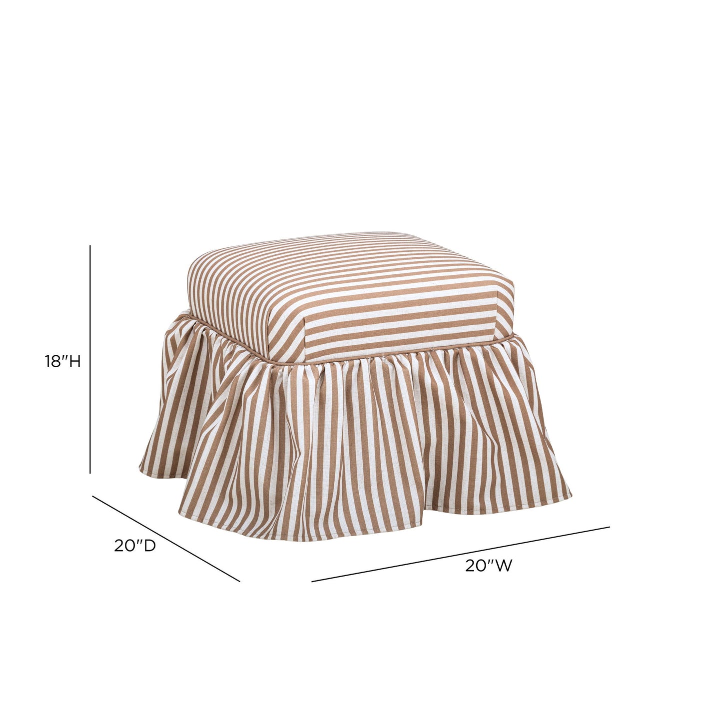 Gertrude - Striped Linen Ottoman