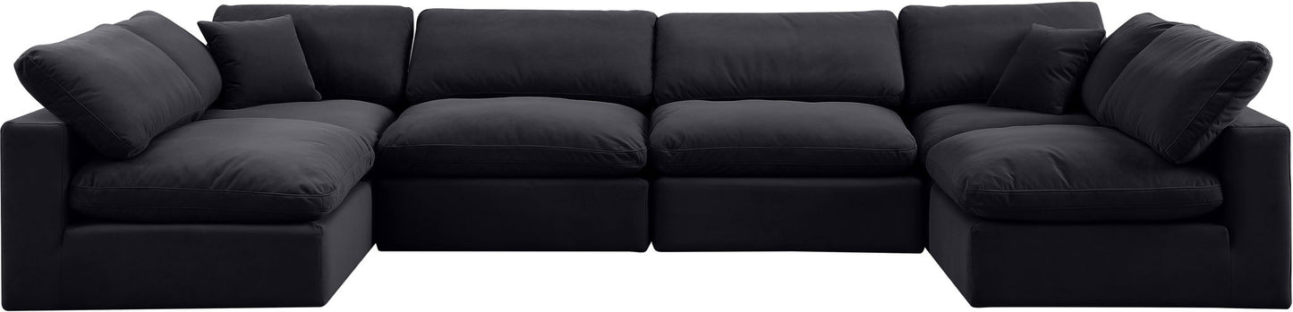 Comfy - 6 Piece Velvet Modular Armless Sectional