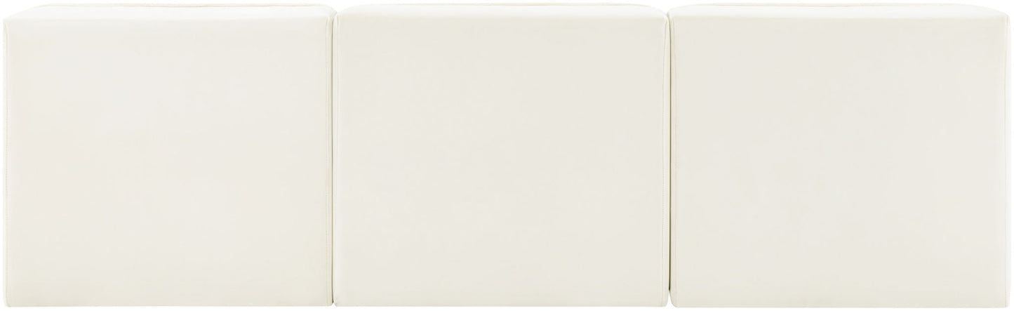 Rummi - Velvet Performance Fabric Upholstered 3 Piece Modular Armless Sofa