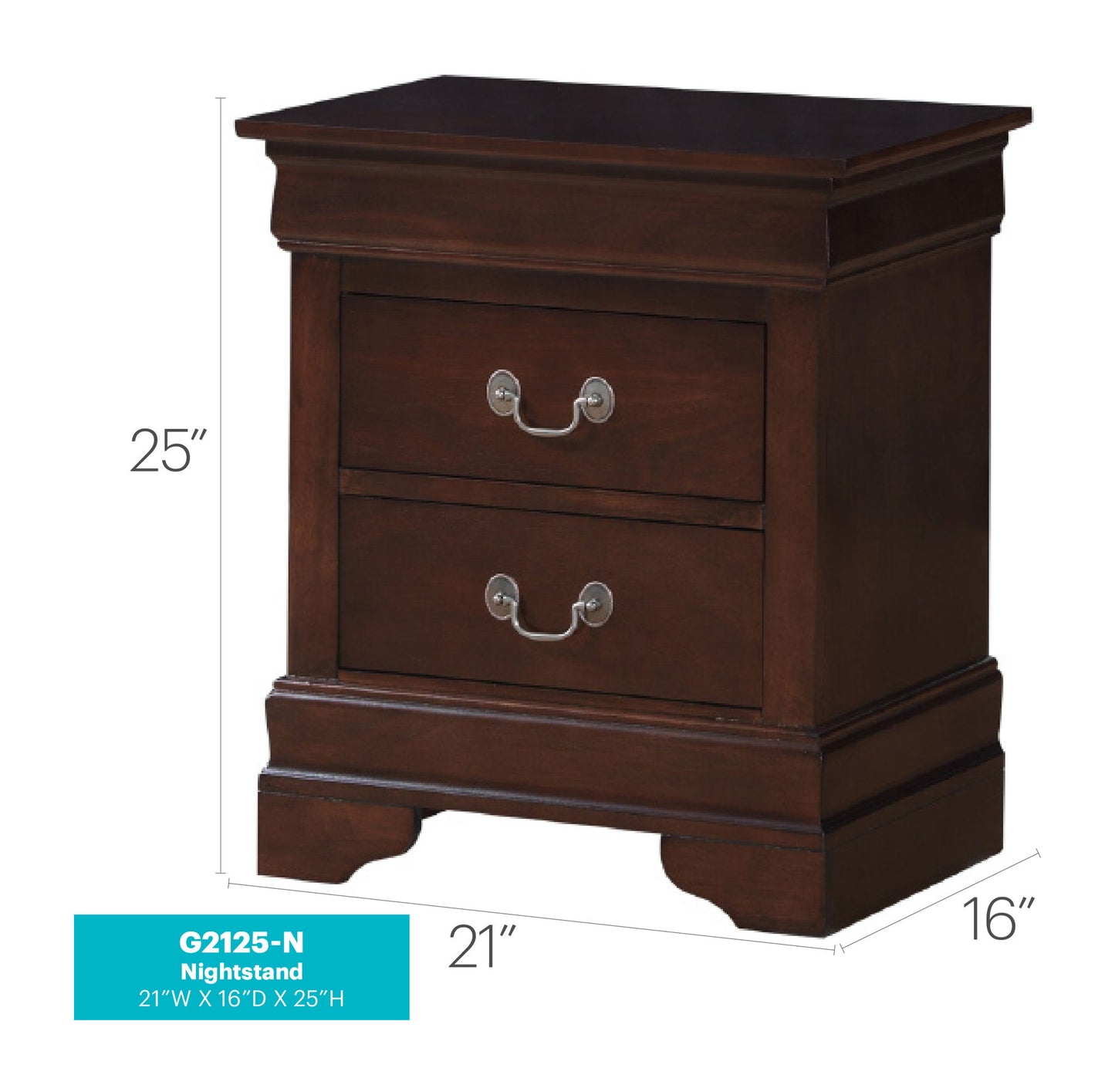 Glory Furniture - Louis Phillipe - Wooden Nightstand