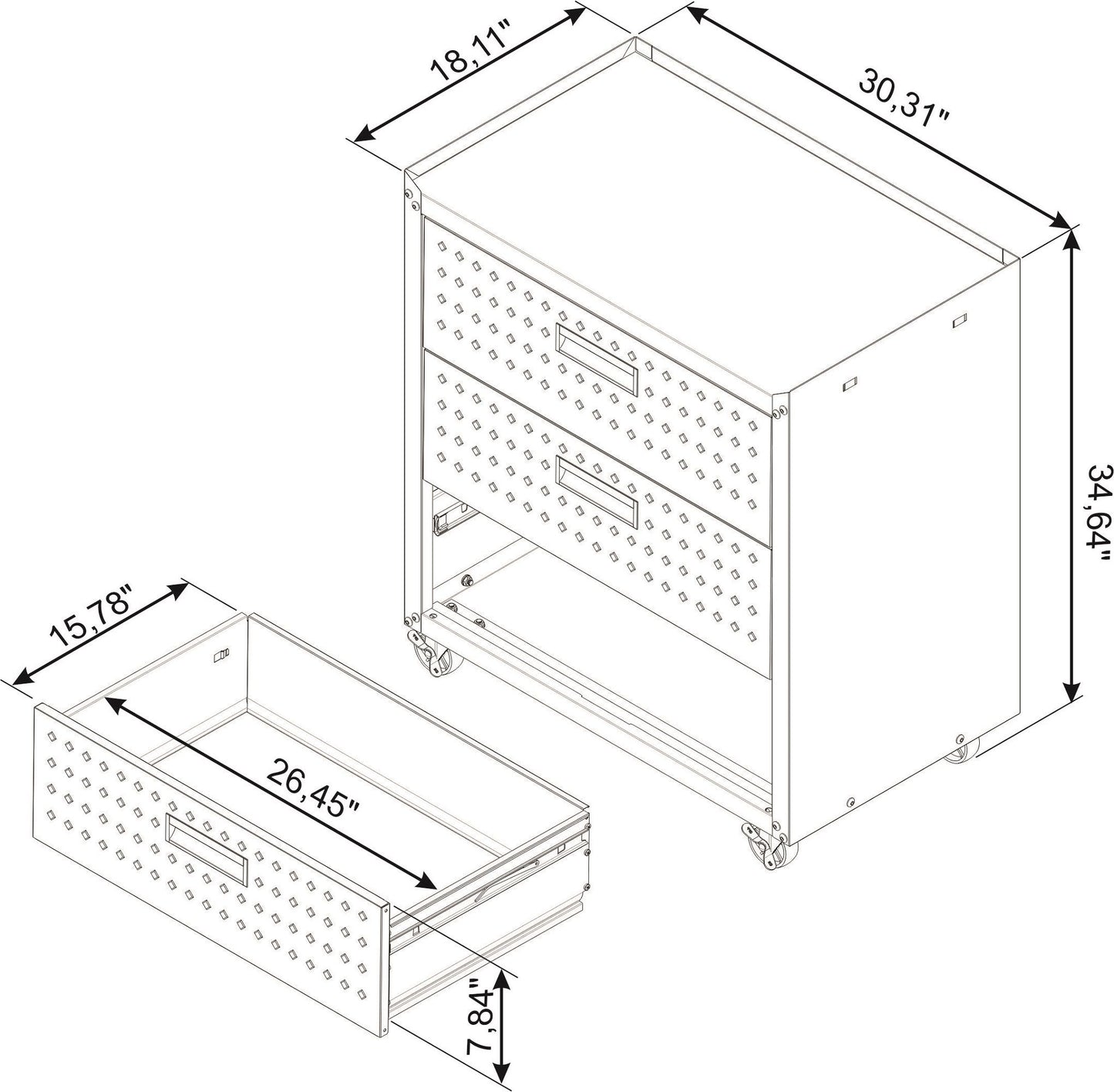 Manhattan Fortress - 3-Drawer Rolling Garage Cabinet