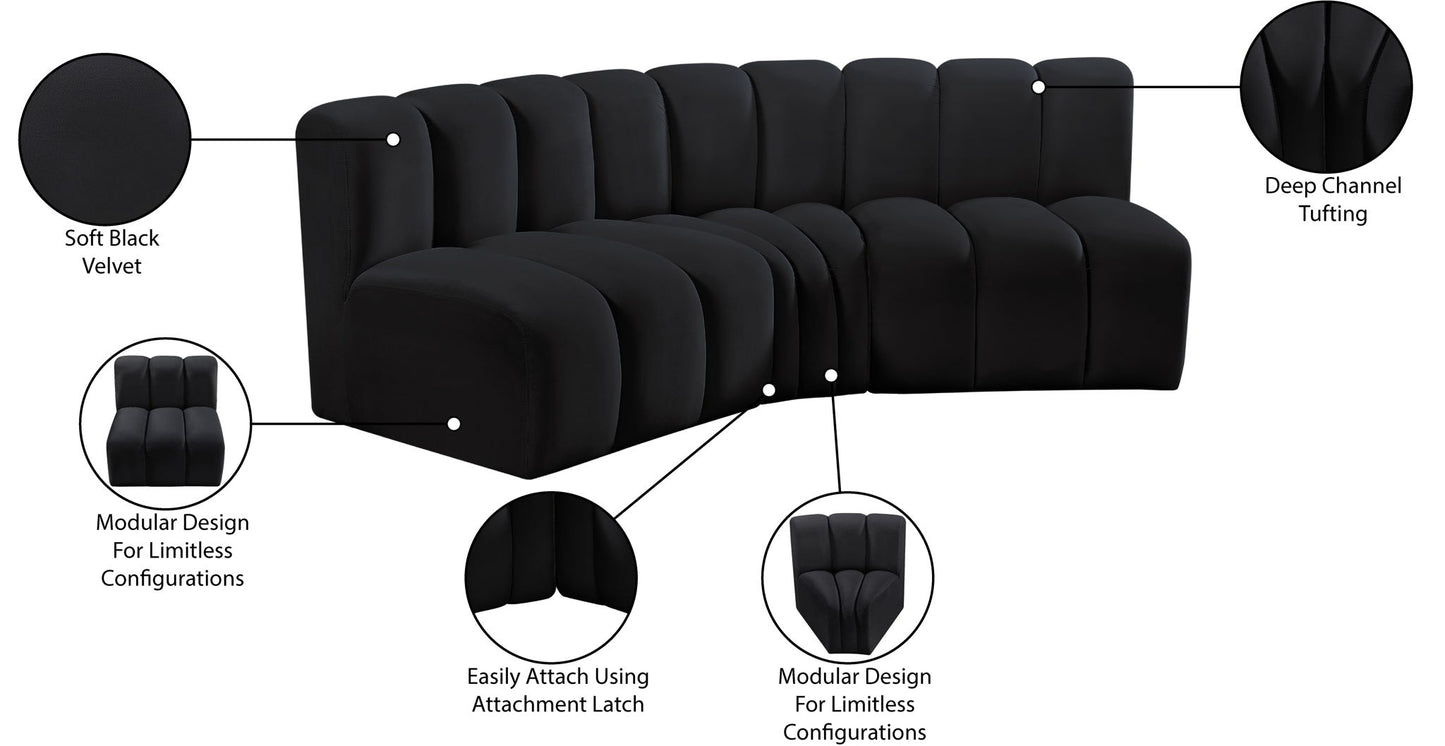 Arc - Velvet 3 Piece Modular Corner Sofa