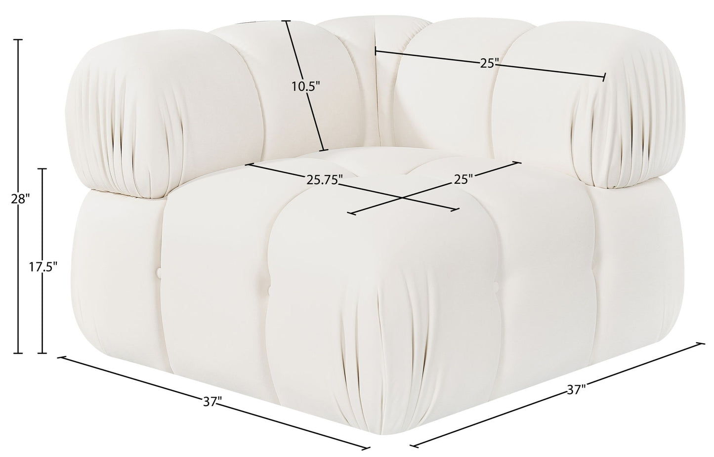 Orin - Velvet Performance Fabric Upholstered Modular Corner Chair