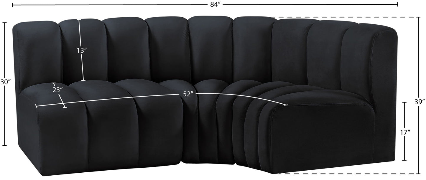 Arc - Velvet 3 Piece Sofa