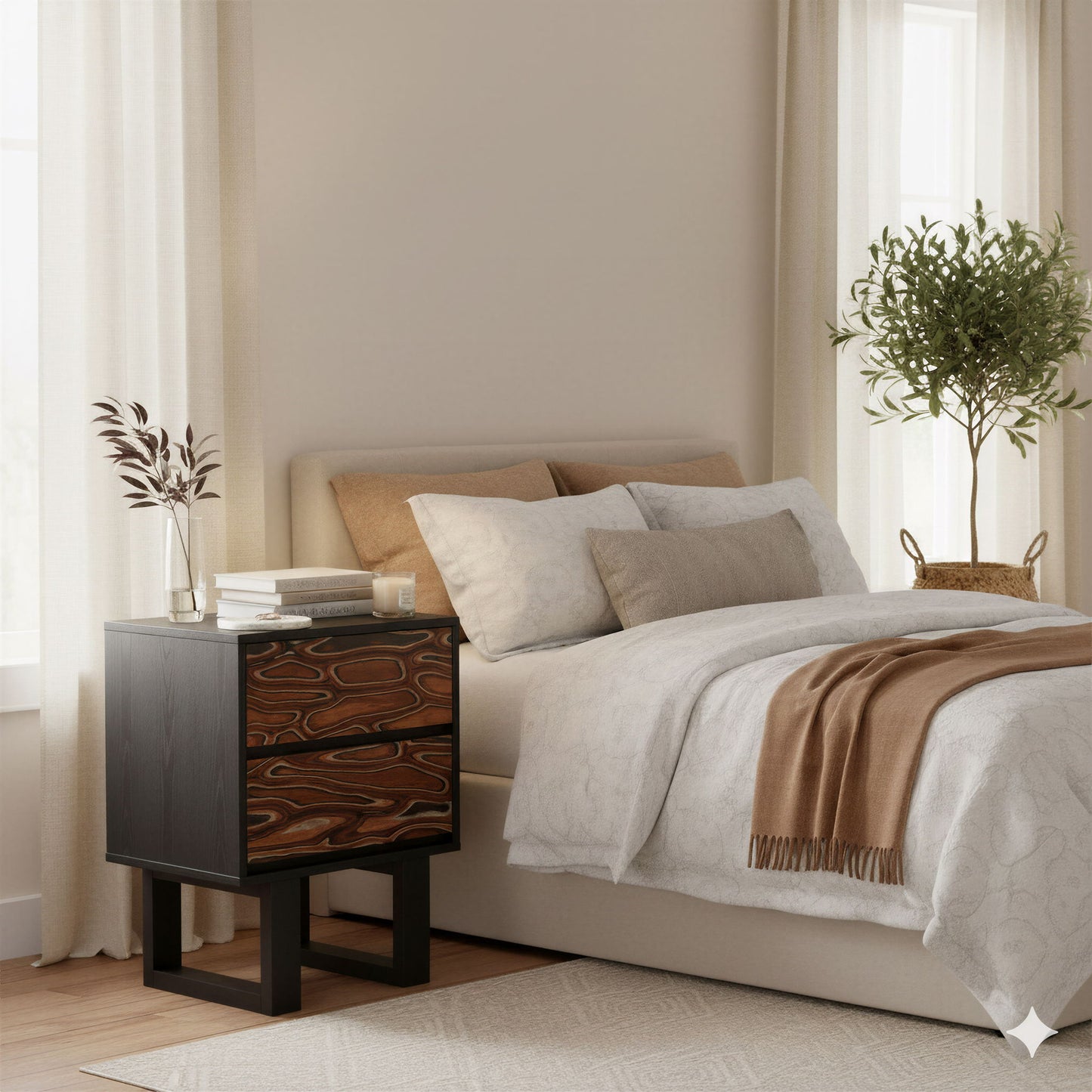 Aremi - Nightstand - Brown / Black