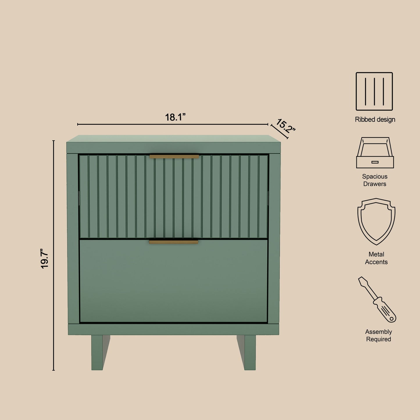 Manhattan Elara - Solid Wood Nightstand