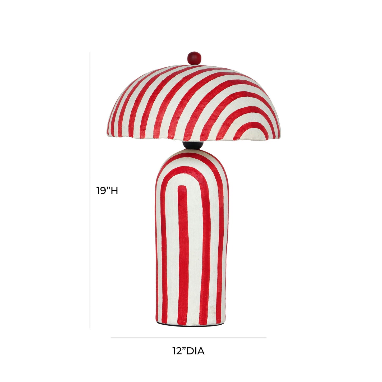 Maiori - Striped Papier Mache Table Lamp