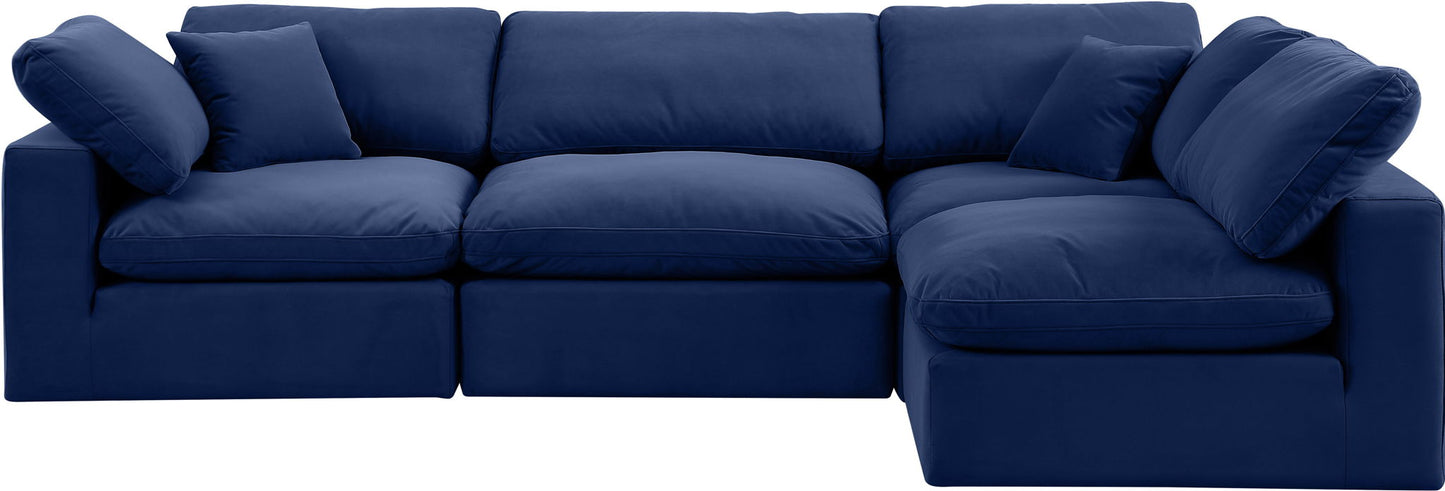 Comfy - 4 Piece Velvet Modular Armless Sectional