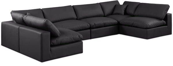 Comfy - 6 Piece Faux Leather Modular Armless Sectional