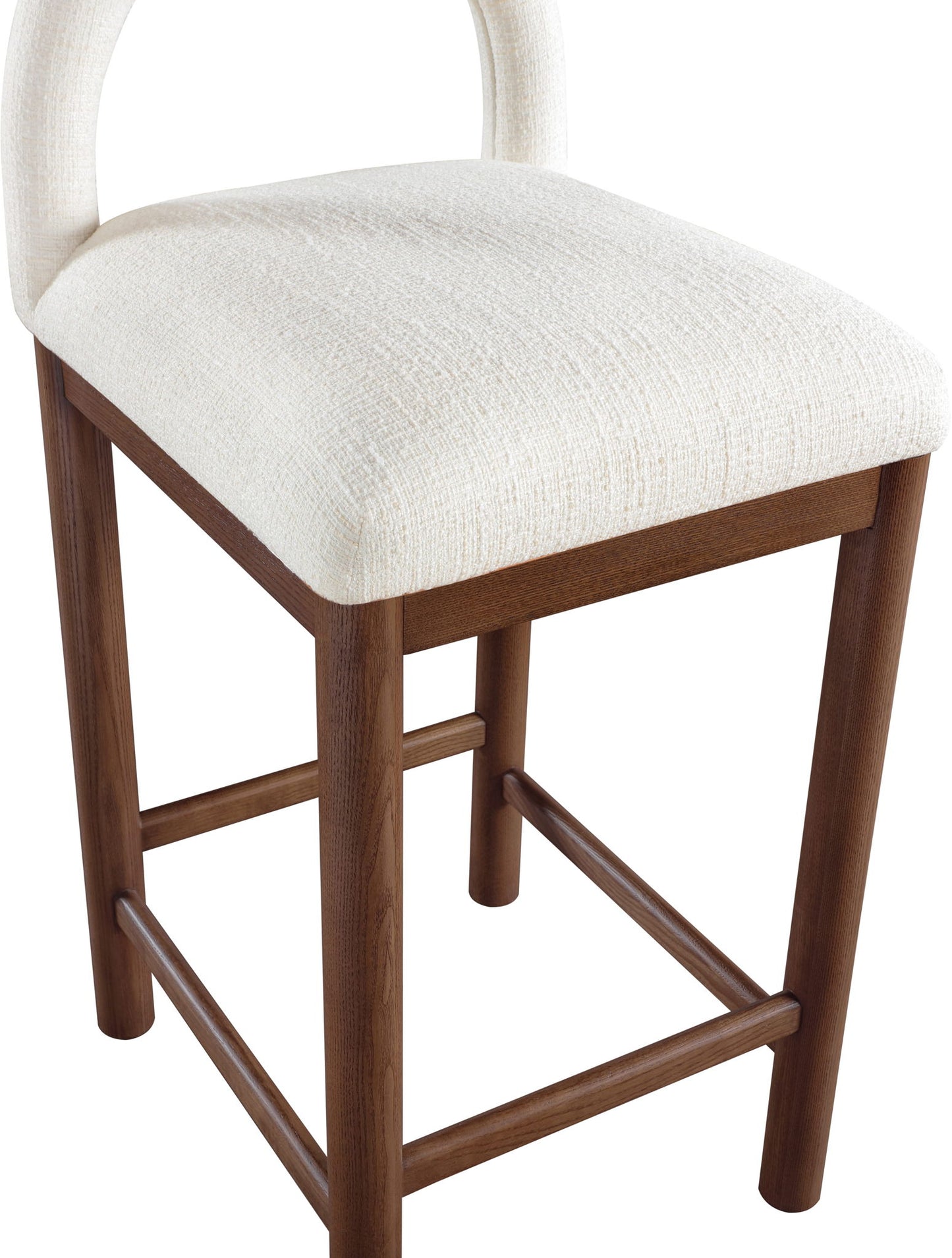 Conrad - Linen Counter Stool With Brown Legs