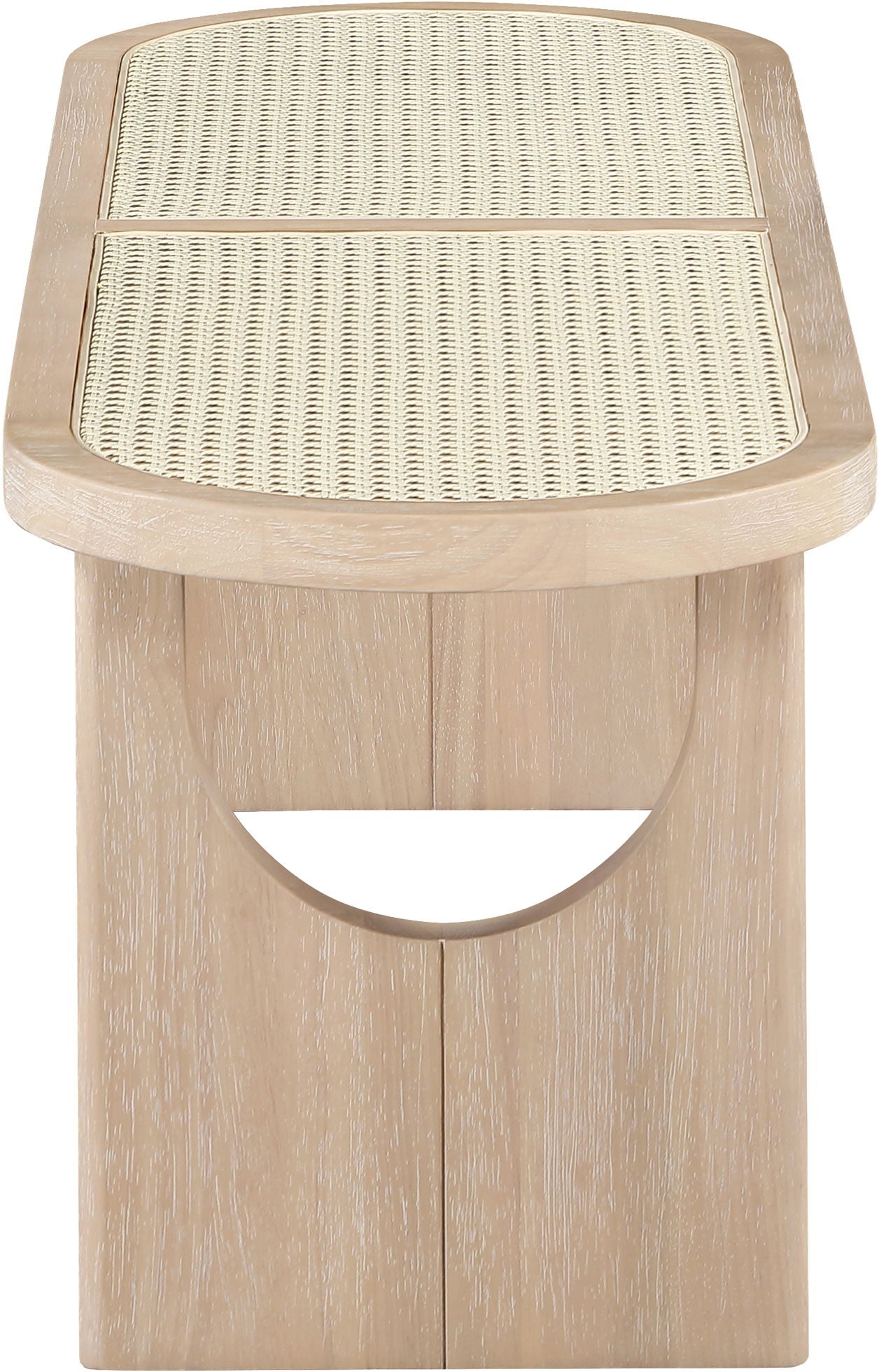Canovia - Solid Wood And Faux Cane Bench