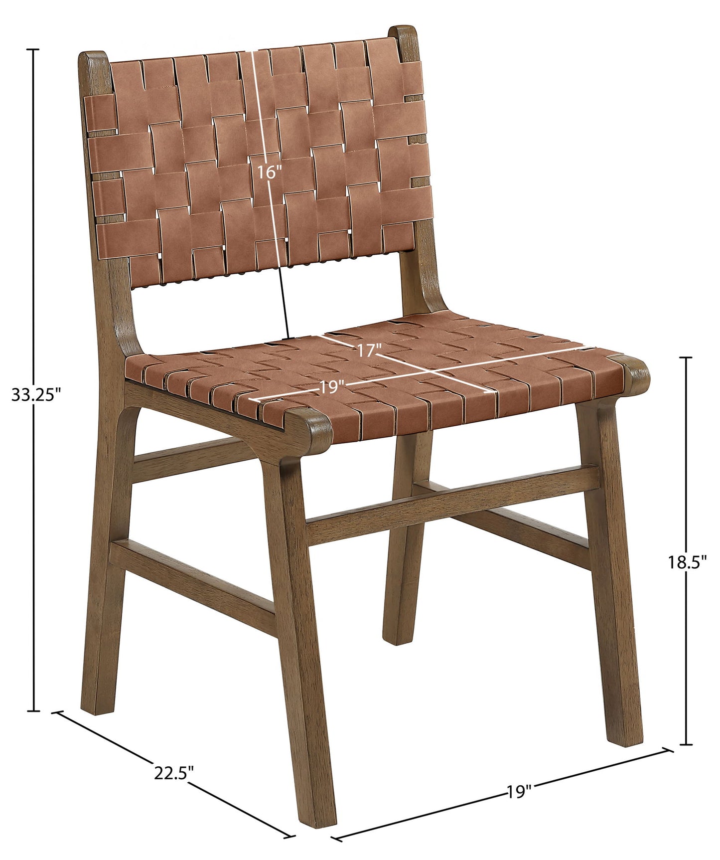 Entwine - Vegan Leather Upholstered Dining Chair - Painted Brown