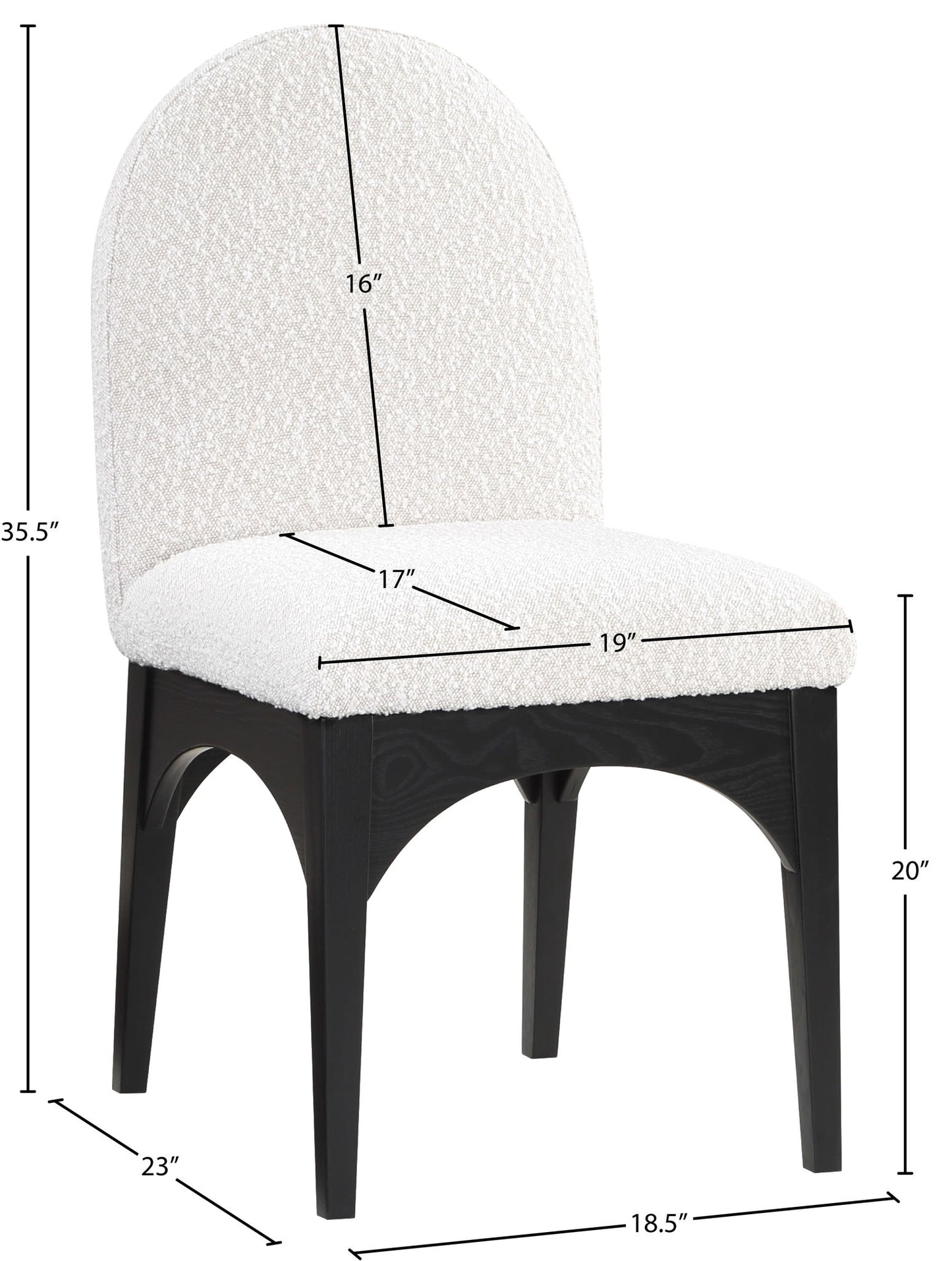 Waldorf - Boucle Dining Side Chair With Black Legs