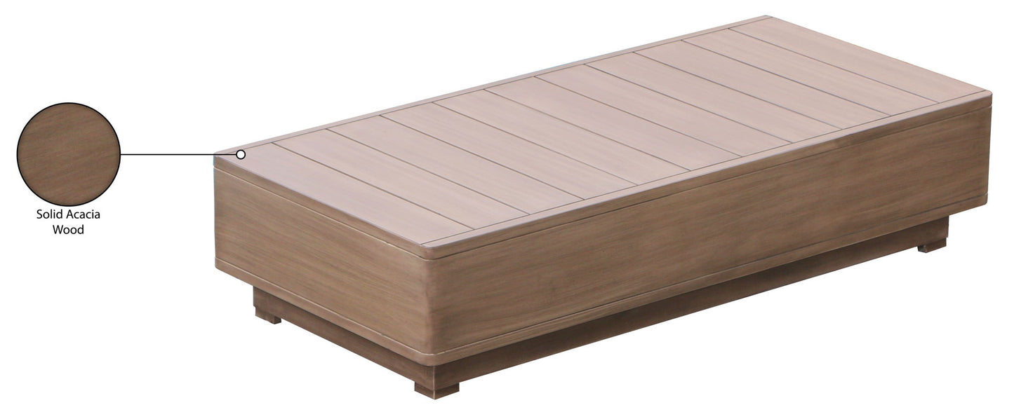 Solace - Acacia Wood Outdoor Patio Coffee Table - Natural