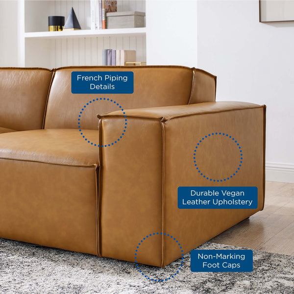 Restore 5-Piece Vegan Leather Sectional Sofa - Tan