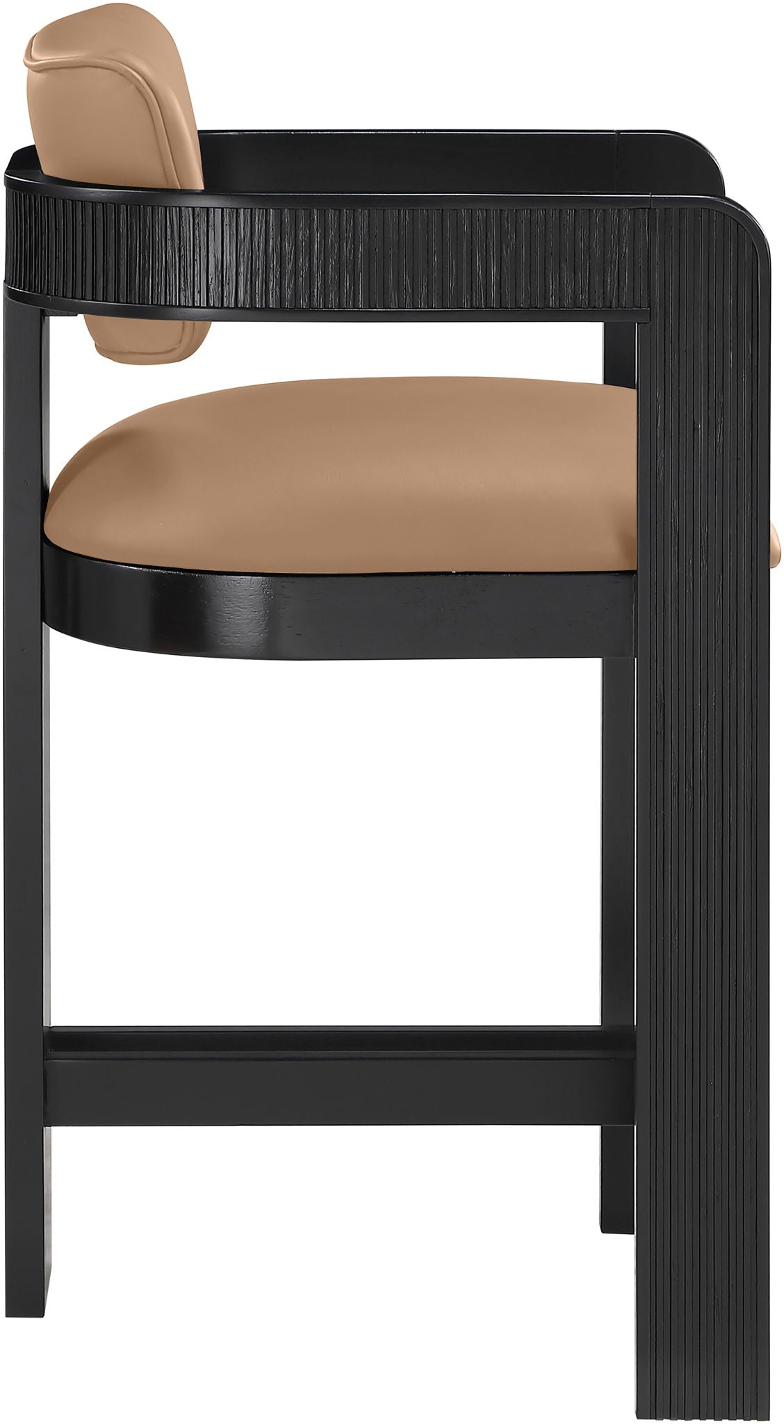 Sacha - Vegan Leather Upholstered Counter Stool With Black Base
