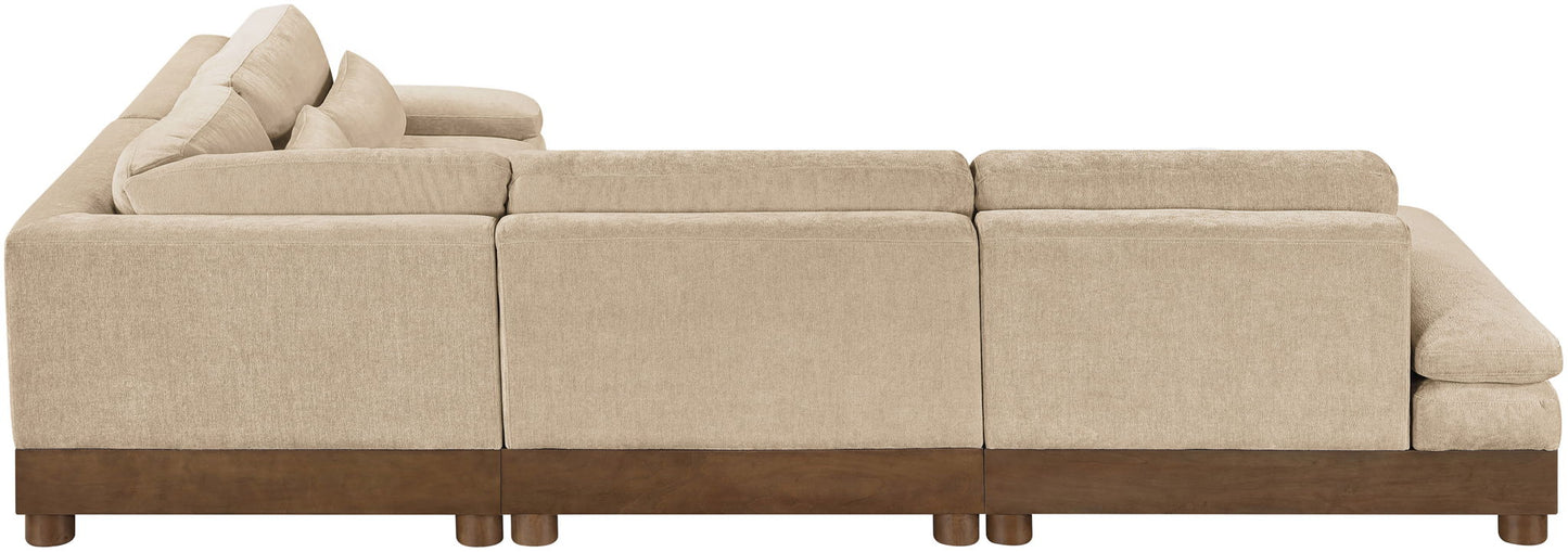 Turin - Chenille Fabric Upholstered Modular Sectional - Beige