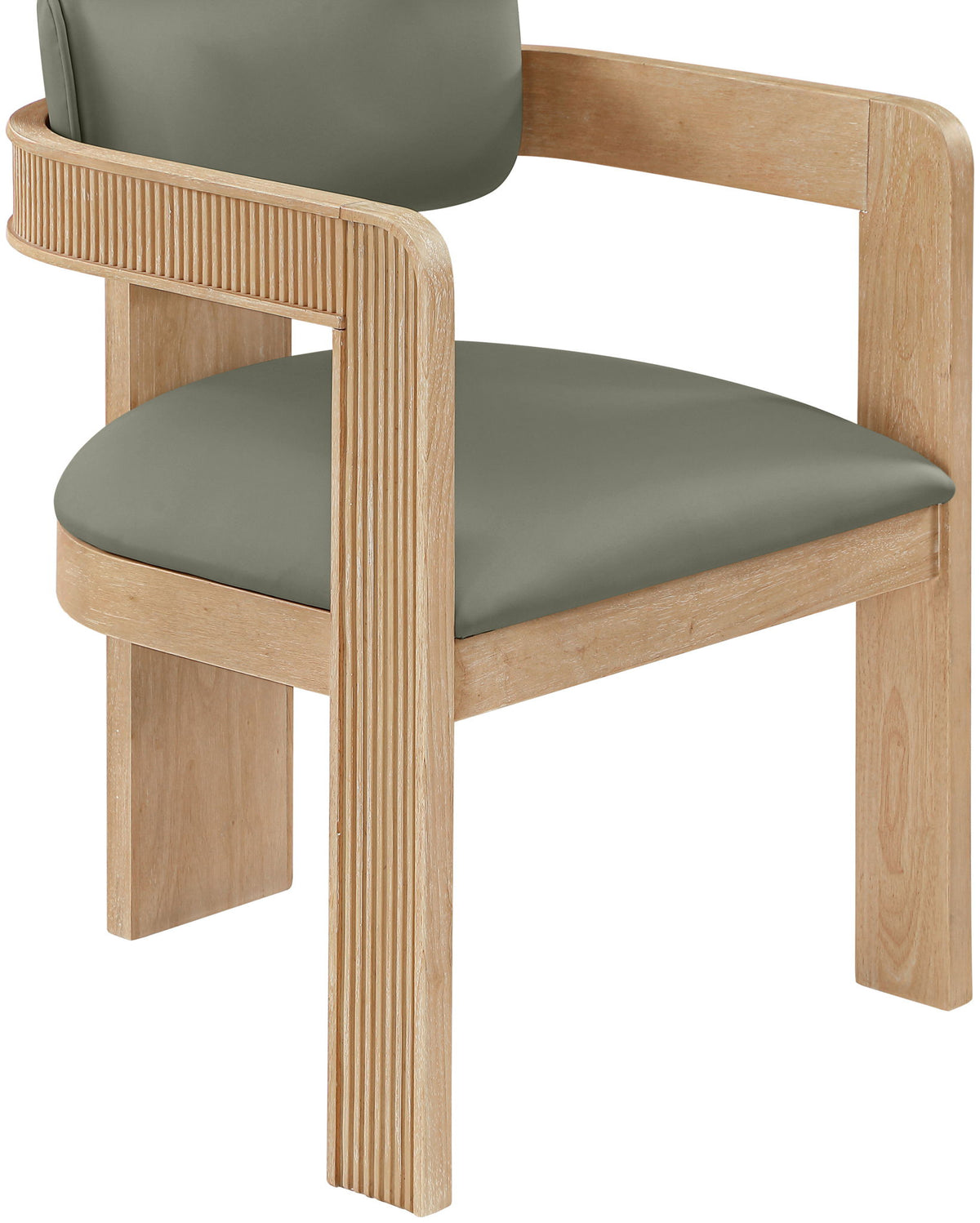 Sacha - Vegan Leather Upholstered Dining Chair With Natural Base (Set of 2)