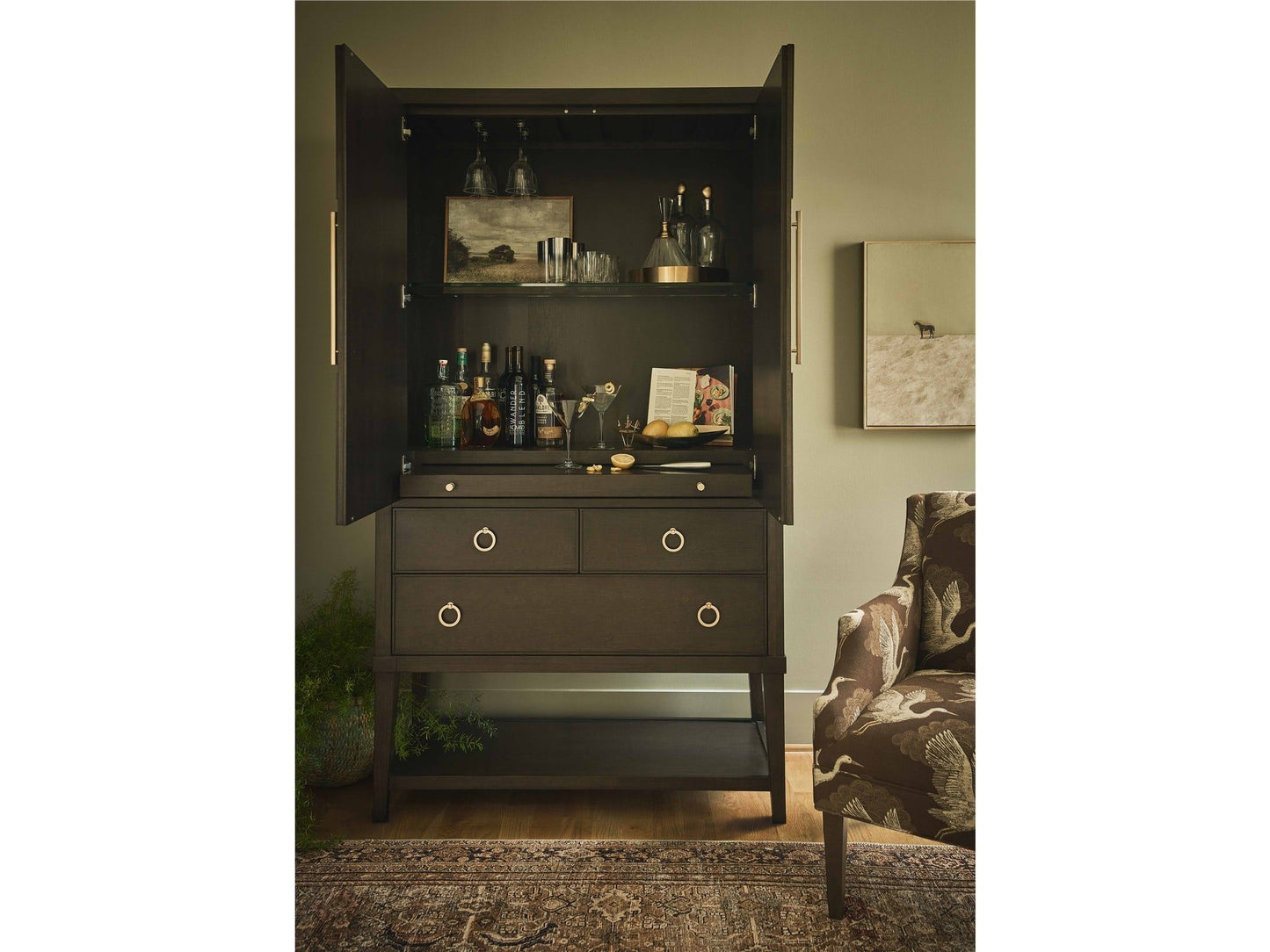 Fenwick - Bar Cabinet - Dark Brown
