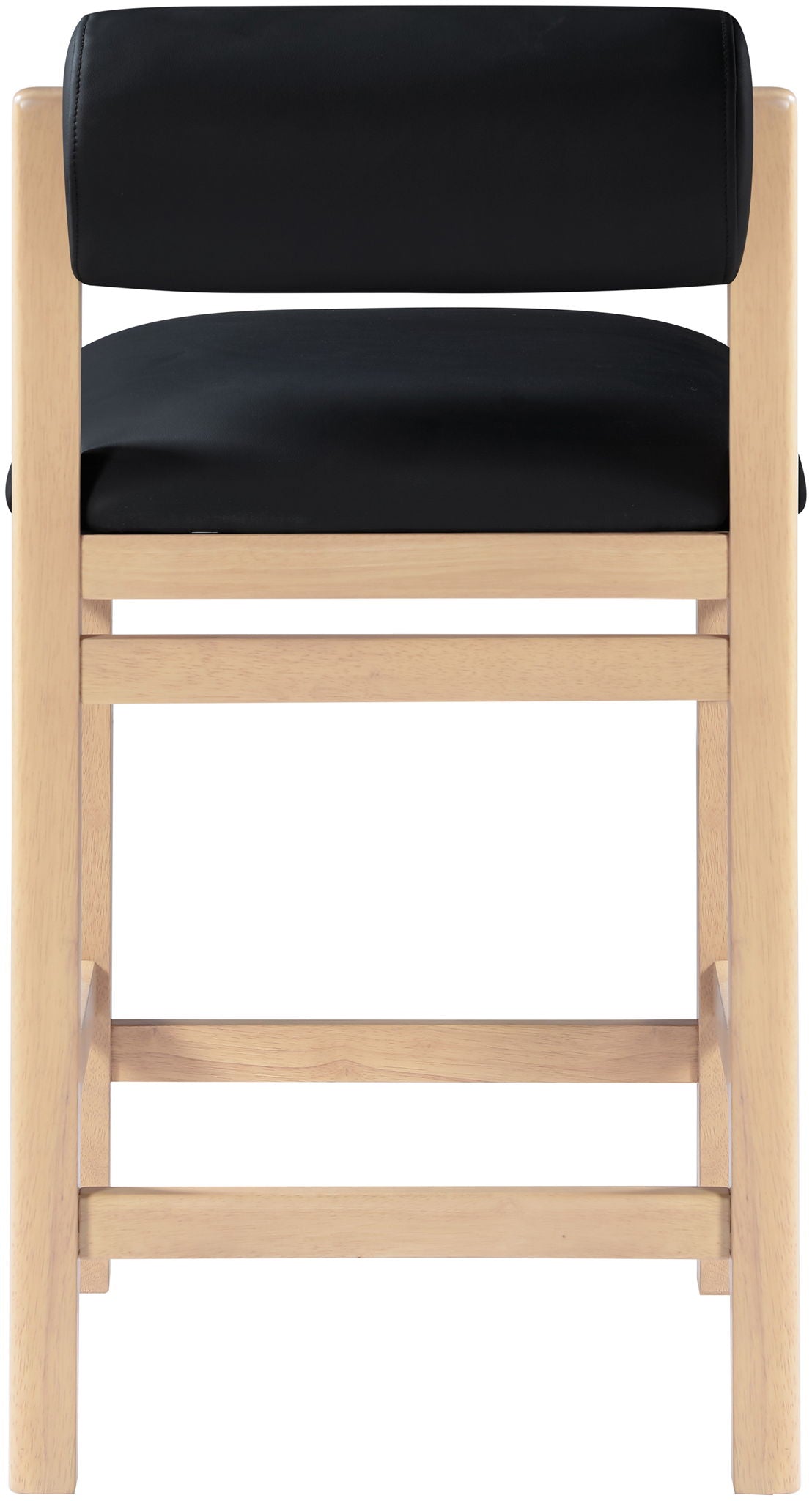 Roundhill - Faux Leather Counter Stool - Natural Frame
