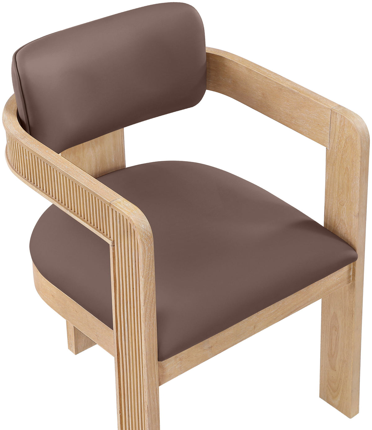Sacha - Vegan Leather Upholstered Dining Chair With Natural Base (Set of 2)