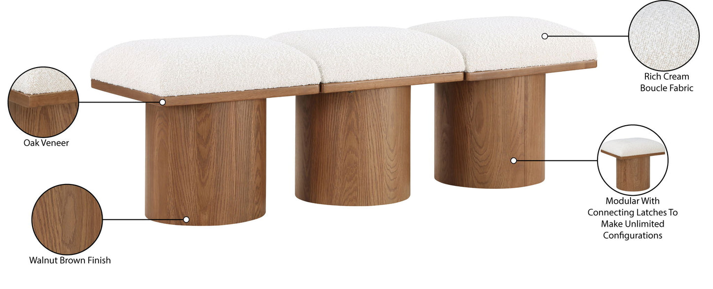 Pavilion - 3 Piece Modular Bench With Brown Base