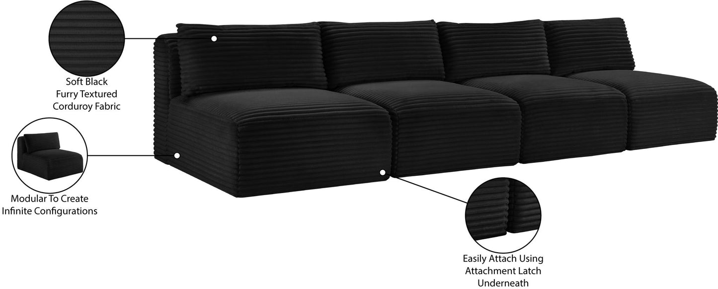 Shaggy - 4 Seat Modular Armless Sofa