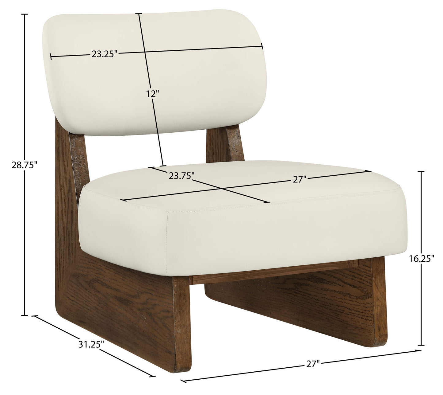 Vetra - Vegan Leather Upholstered Accent Chair With Brown Base