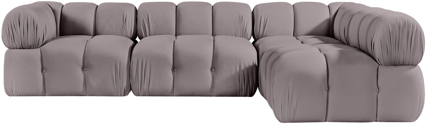 Orin - Fabric Velvet 4 Piece Modular Sectional